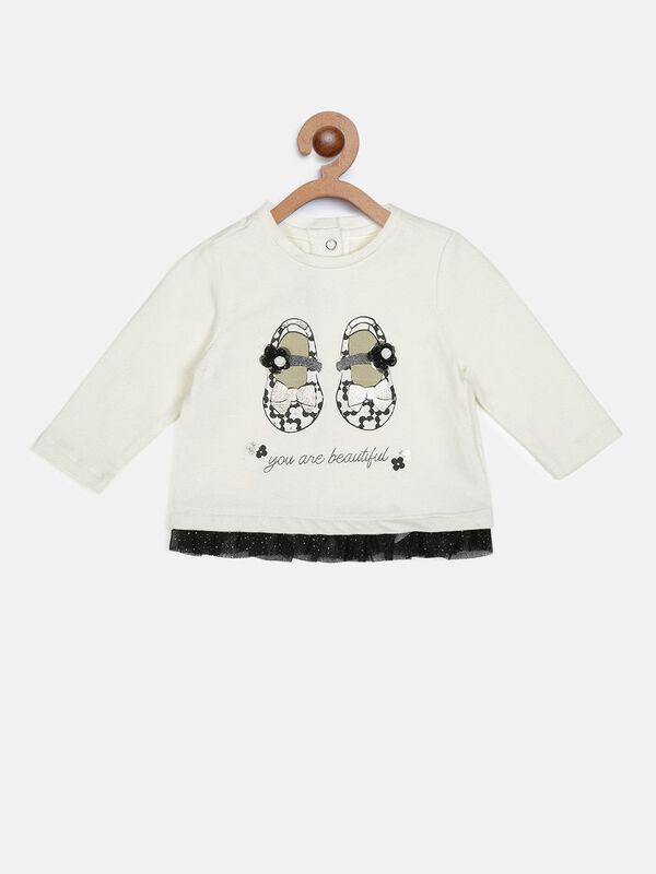 Knitted T-Shirt With Print - Ballerina Graphic image number 0